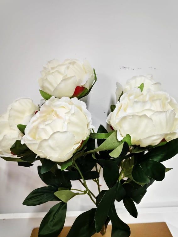 Peony Bouquet 5 head Ivory