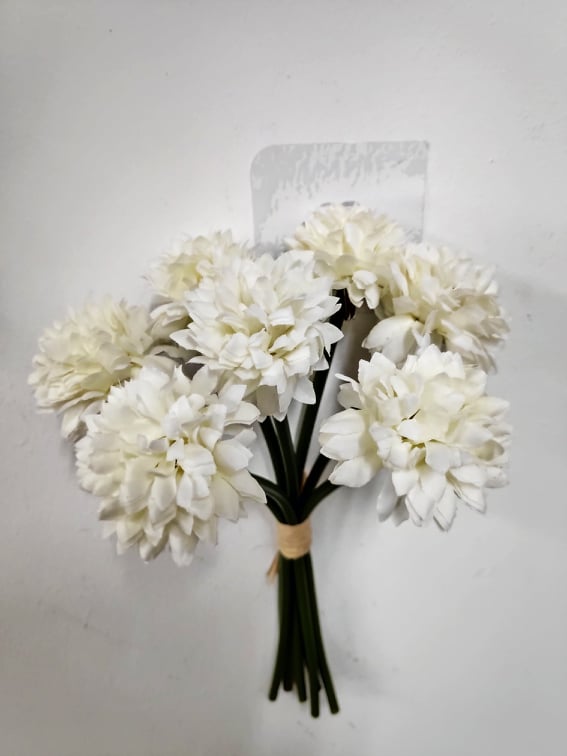 Tied Chrysanthemum Bouquet White