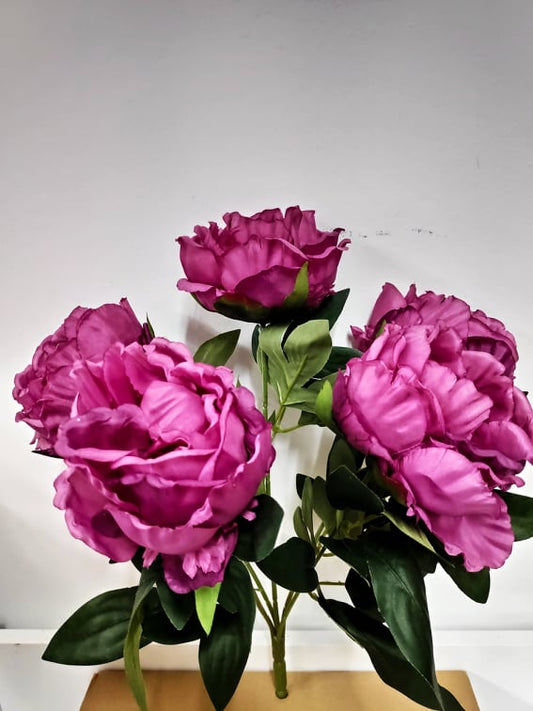 Peony Bouquet 5 head Dusty Pink