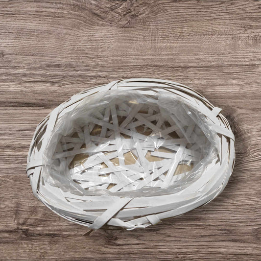 30cm Wicker lined base White